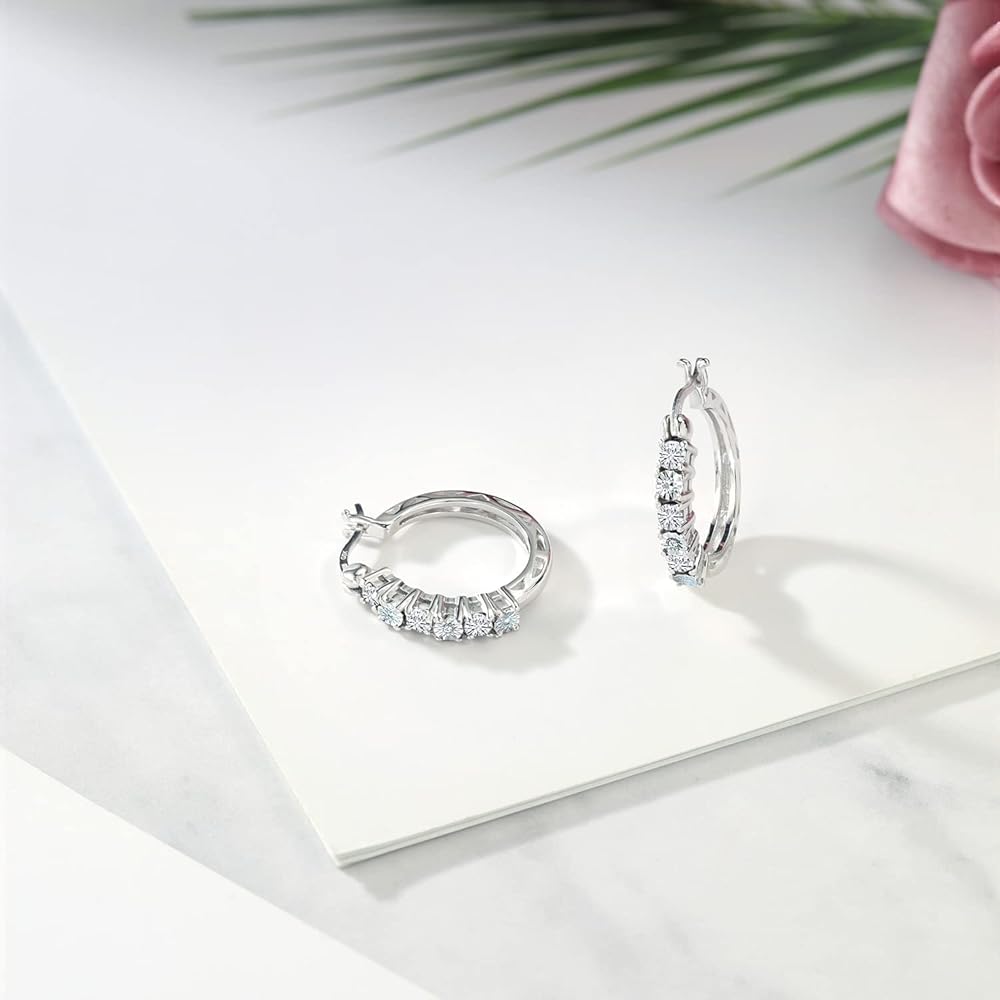 Amazon | [Gem Stone King] 0.61カラット モアサナイト フープピアス